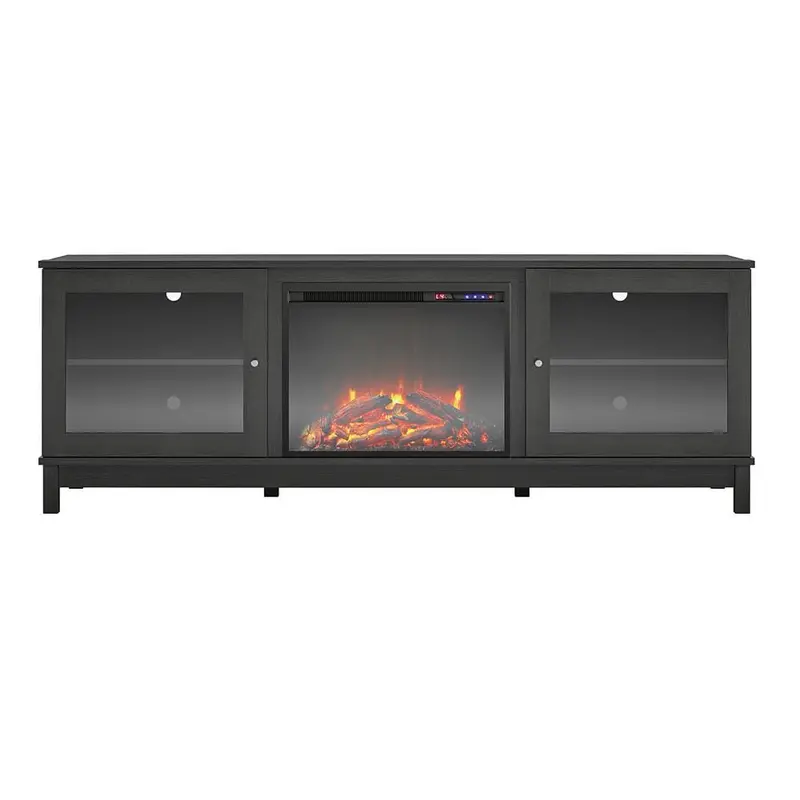 Andele 71.3 in. Electric Fireplace TV Stand for TVs up to 70 in. in Black Oak109.1 / each