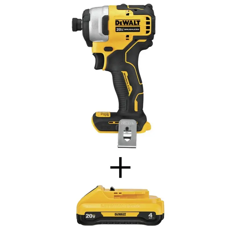 ATOMIC 20-Volt MAX Brushless Cordless Compact Impact Driver (Tool-Only) with Bonus 20-Volt MAX Li-Ion 4.0 Ah Battery2.425 / bundle