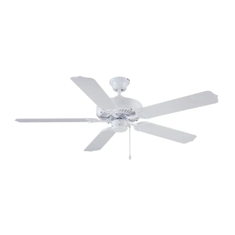 Boston Harbor Ceiling Fan, 5-Blade, White Housing, White Blade, 52 in Sweep, ABS Blade, 3-Speed