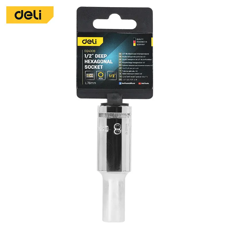 Deli 12.5mm Deep Hexagonal Socket | EDQ438mm