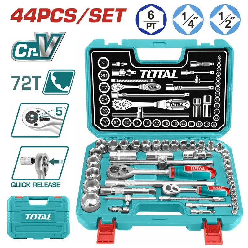 THT421441 44 Pcs 1/4? & 1/2? Socket Set