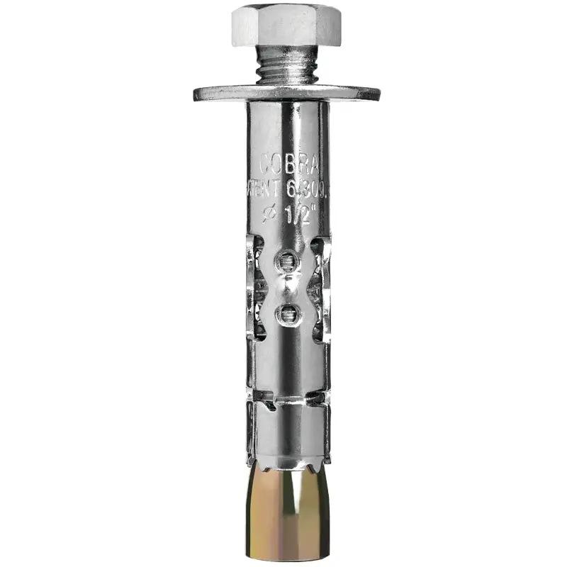 COBRA ANCHORS 609R Sleeve Anchor, 3/8 in Dia, 4 in L, 750 lb, Steel, Plated
