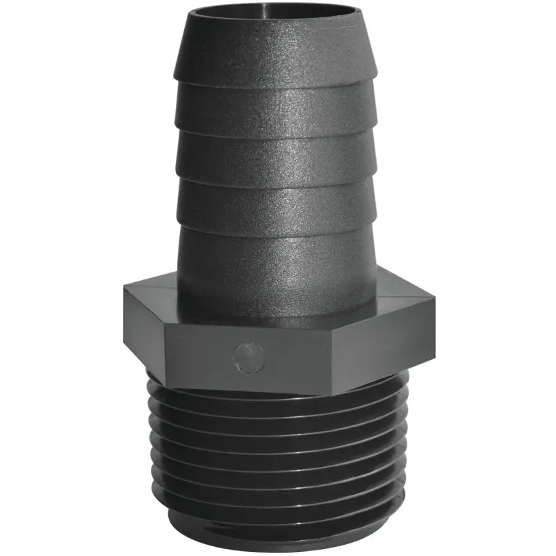 Green Leaf A1214P Pipe to Hose Adapter, Straight, Polypropylene, Black