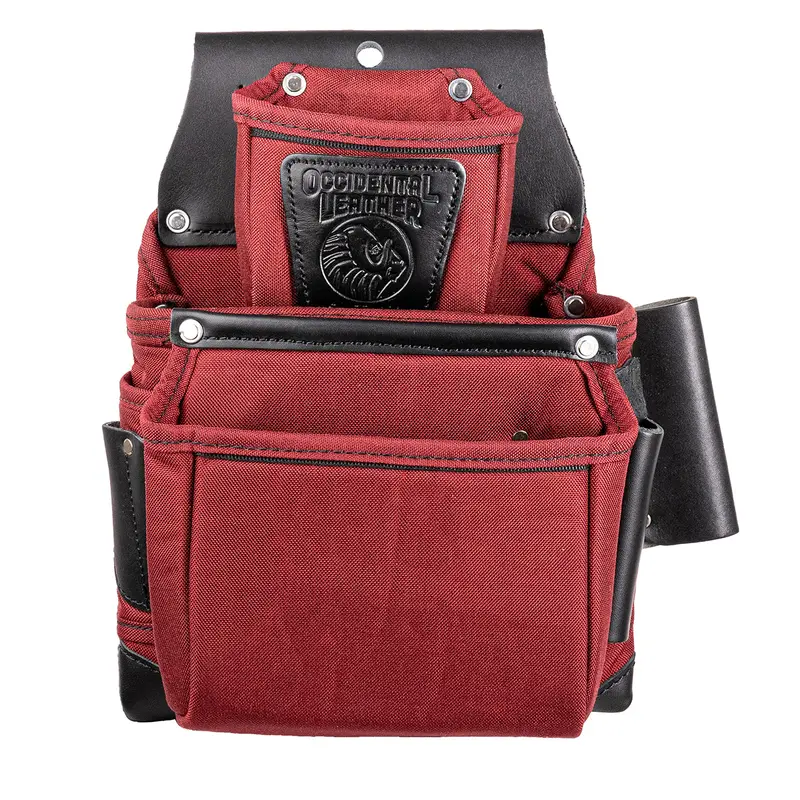 OCCIDENTAL LEATHER  R8060 OxyLights 3 Pouch Fastener Bag  Red and Black