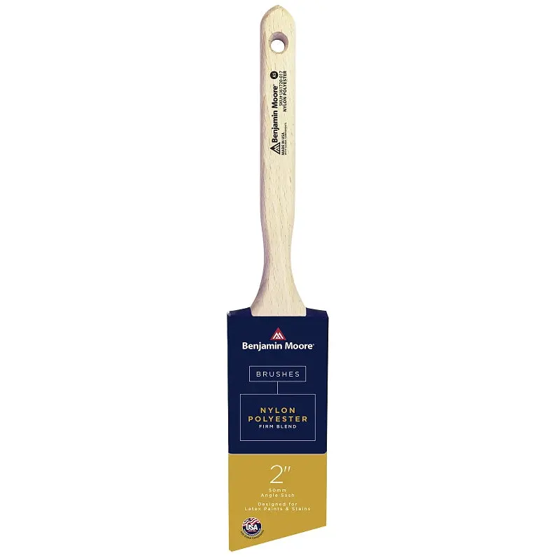 Benjamin Moore U61720-017 Paint Brush, Firm Brush, 2-11/16 in L Bristle, Nylon/Polyester Bristle, Angle Sash Handle