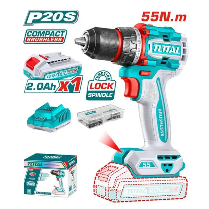Total TDLI205582 20V Brushless Cordless Drill