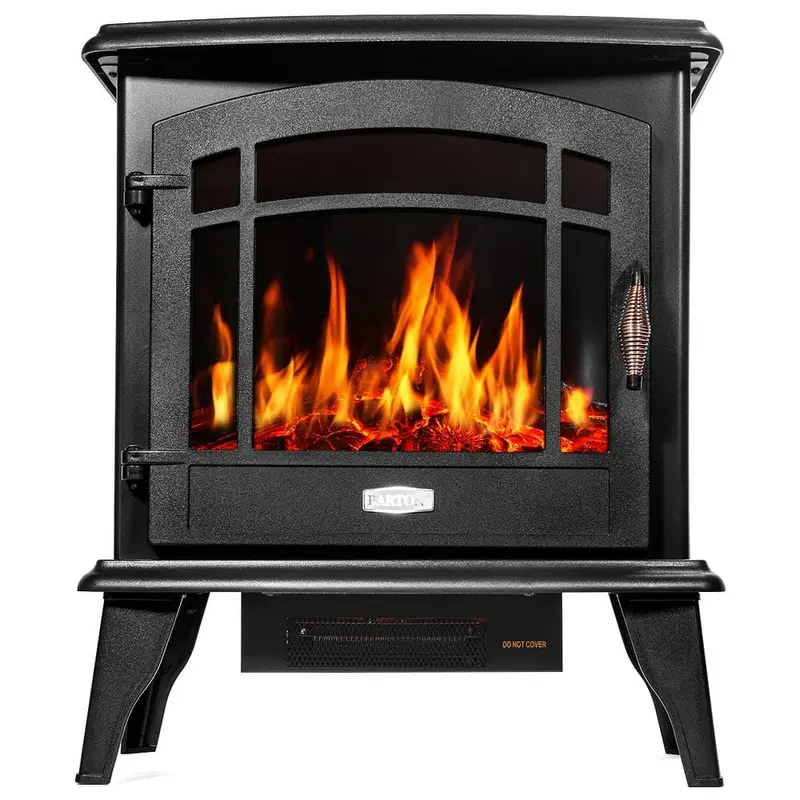 20 in. 1500-Watt 3-Sided Free Standing Compact Infrared Quartz Electric Fireplace Firebox Heater in Vintage Black26.5 / each