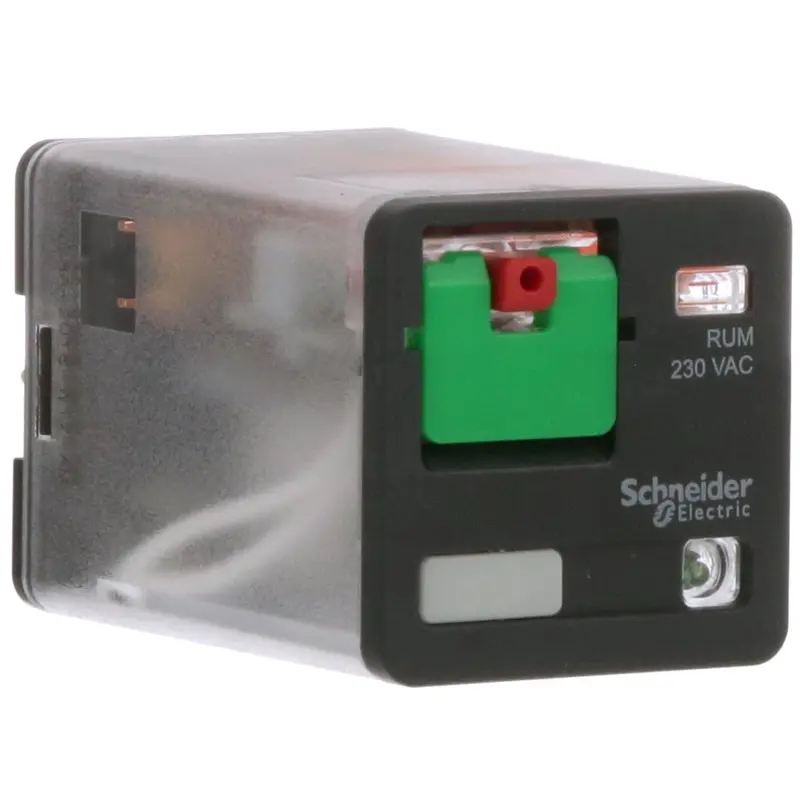 Universal plug in relay, Harmony, 10A, with LED, lockable test button, 230V AC | RUMC32P7