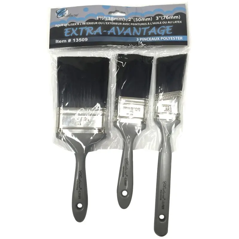 Chidaca 13509 Paint Brush Set, Angular, 3-Brush