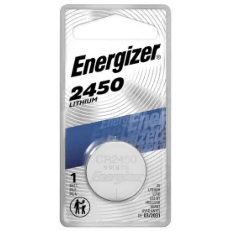 Energizer ECR2450BP Coin Cell Battery, 3 V Battery, 620 mAh, CR2450 Battery, Lithium, Manganese Dioxide