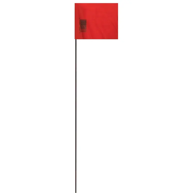 Hy-Ko SF-21/RD Safety/Boundary Stake Flag, 21 in L, 1-1/2 in W, Red, Vinyl
