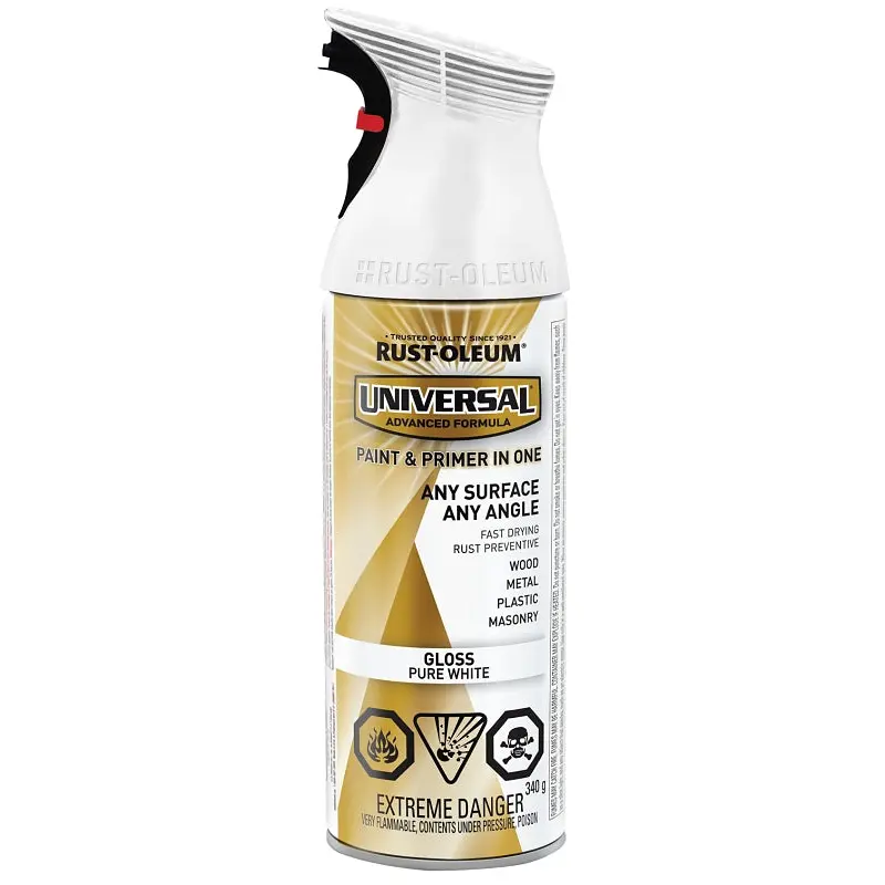 Rust-Oleum 246435 Enamel Spray Paint, Gloss, White, 340 g, Can