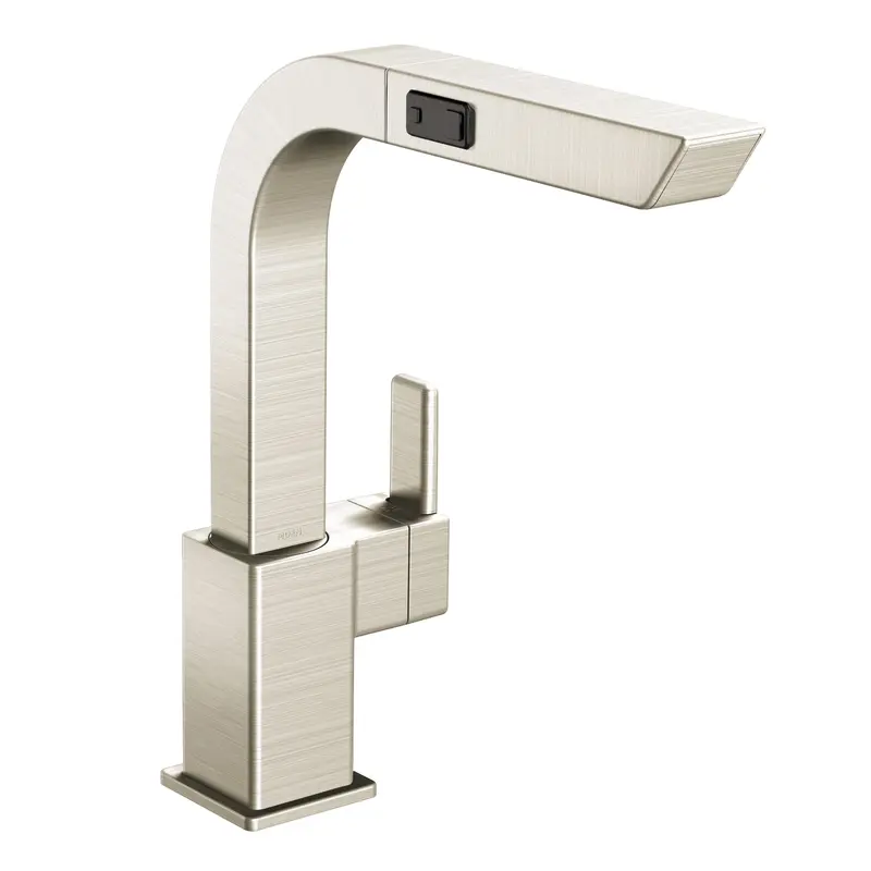 90 Degree Chrome one-handle high arc pullout kitchen faucetClassic Stainless