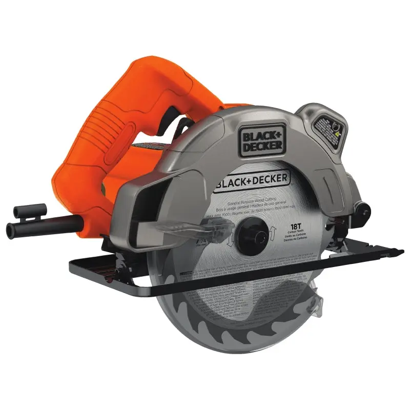 Black Decker BDECS300C Circular Saw, 13 A, 7-1/4 in Dia Blade, 0.62 in Arbor, 2-1/2 in D Cutting, 0 to 45 deg Bevel