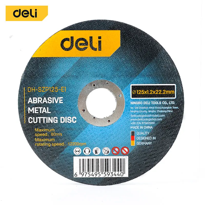 Deli Abrasive Metal Cutting Disc 125mmX1.2mmX22.2mm | EDH-SZP125-E1