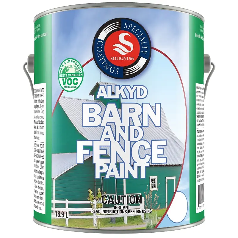 UCP Paints E4800-00-3.78 Barn & Fence Paint, Gloss Sheen, White, 3.78 L