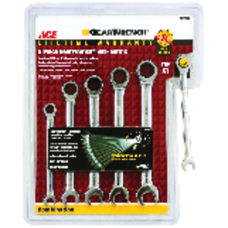 ACE 2194694 Gear Wrench Set, 7.89 in L, 6 -Piece, Chrome