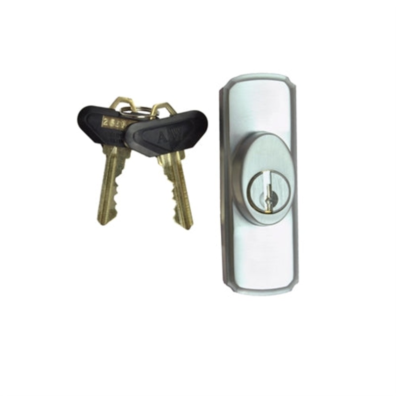 Andersen Newbury Style - Exterior Keyed Lock with Keys (Left Hand) in Satin Nickel