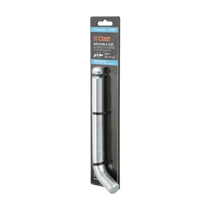 CURT 21506 Hitch Pin with Clip, Steel, Zinc-Plated