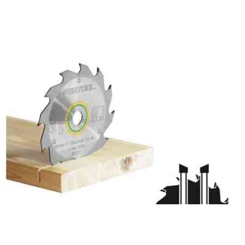 FESTOOL 500461 Saw Blade, 6-1/4 in Dia, 5/64 in W Cut, TC, Thin Kerf Teeth, 18-Teeth, 20 deg Hook, 20 mm Arbor