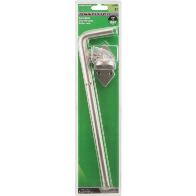 HARDWARE ESSENTIALS 853367 Non-Adjustable Cane Bolt, Stainless Steel, Stainless Steel