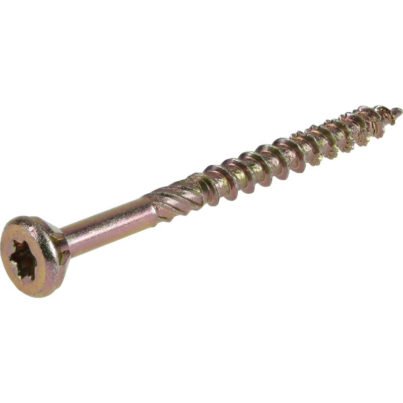 PowerPro 48581 Premium Interior Wood Screw, Coarse, Serrated Thread, Star Drive, Flat Head, 2 in OAL, Carbon Steel