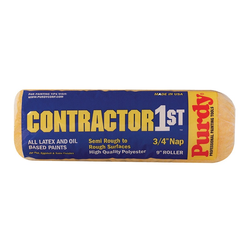 Purdy Contractor 1st 144688182 Paint Roller, 18 in L, 3/8 in Thick Nap, Semi-Rough, Semi-Smooth Surface
